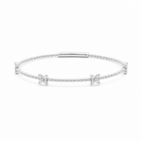 White Gold 14K Bangle Diamond Women's Bracelet with 0.50Tw Round Diamonds