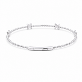 White Gold 14K Bangle Diamond Women's Bracelet with 0.50Tw Round Diamonds