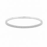 White Gold 14K Bangle Diamond Women's Bracelet with 1.25Tw Round Diamonds