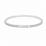 White Gold 14K Bangle Diamond Women's Bracelet with 1.25Tw Round Diamonds