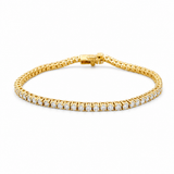 Yellow Gold 14K Tennis Diamond Women's Bracelet with 3.00Tw Round Diamonds
