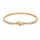 Yellow Gold 14K Tennis Diamond Women's Bracelet with 3.00Tw Round Diamonds