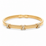 Yellow Gold 14K Bangle Diamond Women's Bracelet with 0.26Tw Round Diamonds