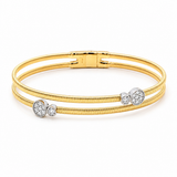Yellow Gold 14K Bangle Diamond Women's Bracelet with 0.32Tw Round Diamonds