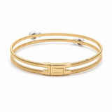 Yellow Gold 14K Bangle Diamond Women's Bracelet with 0.32Tw Round Diamonds