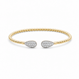 Yellow Gold 10K Bangle Diamond Women's Bracelet with 0.50Tw Round Diamonds