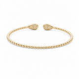 Yellow Gold 10K Bangle Diamond Women's Bracelet with 0.50Tw Round Diamonds
