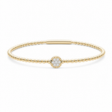 Yellow Gold 14K Bangle Diamond Women's Bracelet with 0.16Tw Round Diamonds