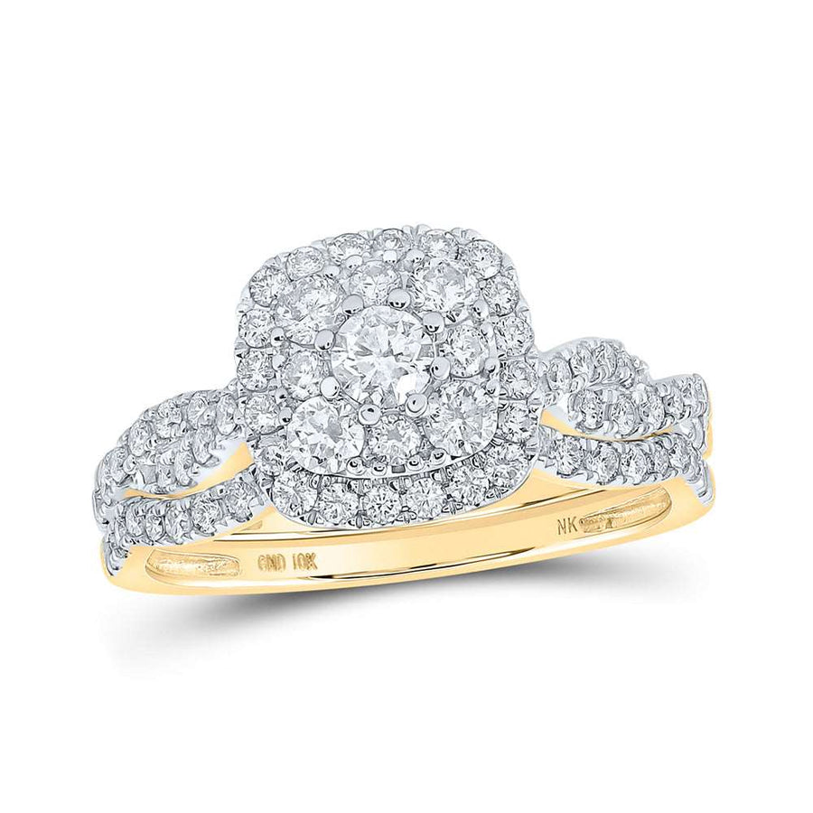 Round Diamond Nicoles Dream Collection Square Bridal Wedding Ring Set 1 Cttw
