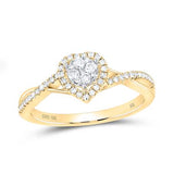10K Yellow Gold Heart Diamond Fashion Ring with 0.33Tw Round Diamonds