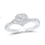 10K White Gold Heart Diamond Fashion Ring with 0.33Tw Round Diamonds