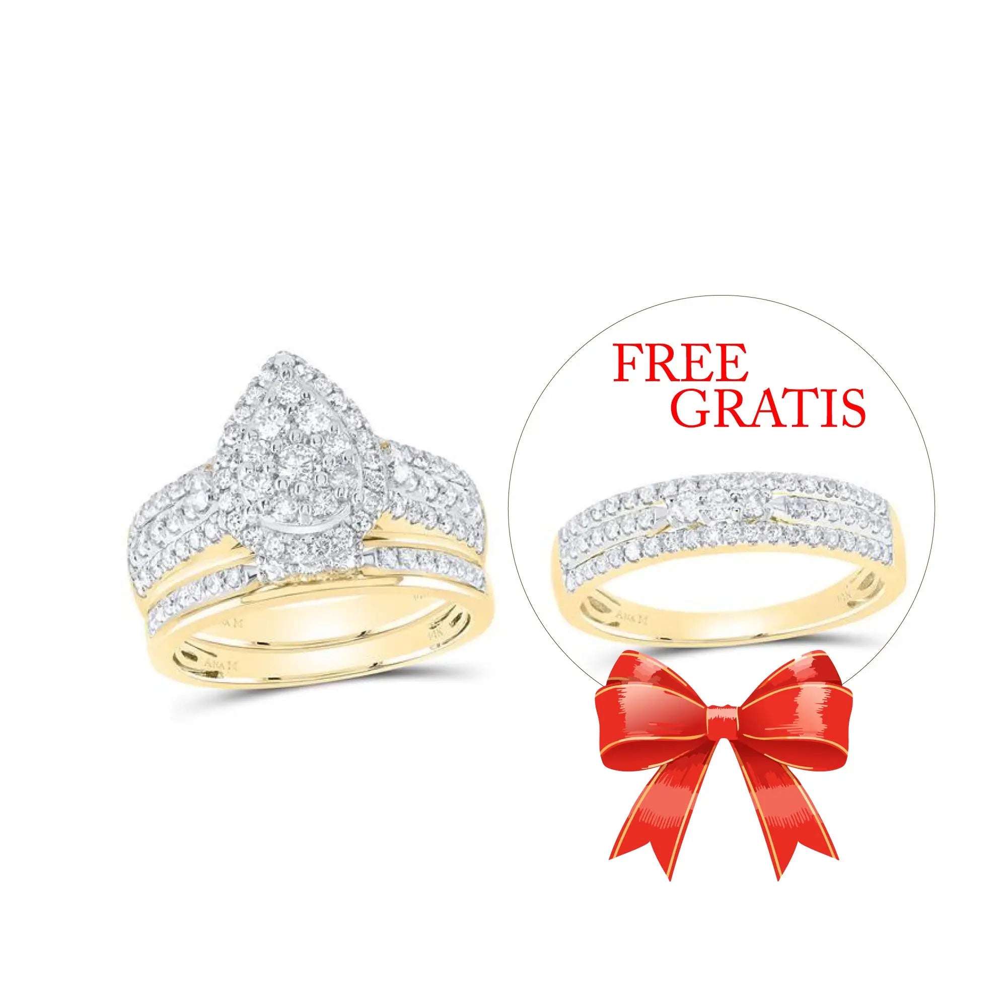 14kt Yellow Gold 1 5/8ctw-dia Ana M Trio Set Miral Jewelry