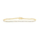 14k Yellow Gold Tenis Bracelet with 4.00 Tw Round Diamonds