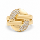 14K Yellow Gold with Cz Fashion Women's Ring