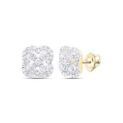 A pair of Miral Jewelry 1/2 ctw Diamond 10K Gift Clover Earrings in 10K gold.