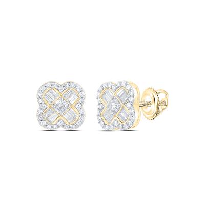 A stunning gift of Miral Jewelry's 3/4 ctw Diamond 10K Gift Clover Earring.