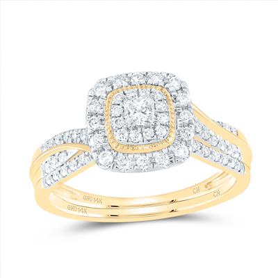 A Miral Jewelry 1/2ctw-Diamond Fashion Cushion Bridal Set.