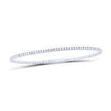White Gold 14K Bangle Diamond Women's Bracelet with 0.87Tw Round Diamonds