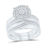 10k White Gold  Contemporary  3 Pieces Set with 0.62tw Round Diamonds