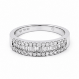 18K White Gold Band Diamond Fashion Ring with 0.58Tw Baguette Diamond - Miral Jewelry
