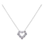 18K White Gold Heart Diamond Necklace with 0.23Tw Round Diamonds - Miral Jewelry