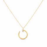 18k Yellow Gold Nail Diamond Necklace 18" with 0.16Tw Round Diamonds - Miral Jewelry