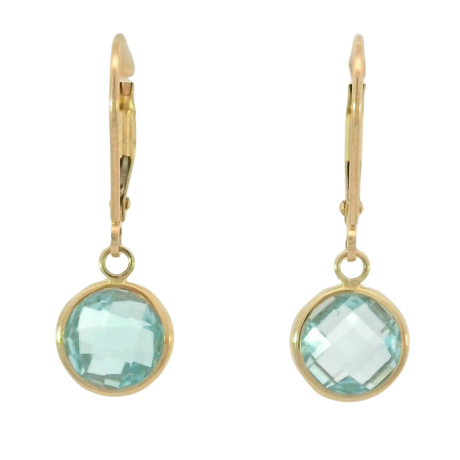 A touch of sophistication is added to the Miral Jewelry 14K Yellow Gold Link Earrings with their yellow gold plating. The aqua topaz drops enhance the elegant appeal of this pair.