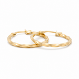 14K Yellow Gold Twisted Hoop Earrings