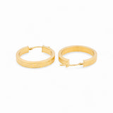 14K Yellow Gold Medium Greek Hoop Earrings