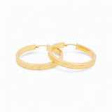 14K Yellow Gold  Large Greek Hoop Earrings