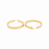 14K Yellow Gold  Large Greek Hoop Earrings