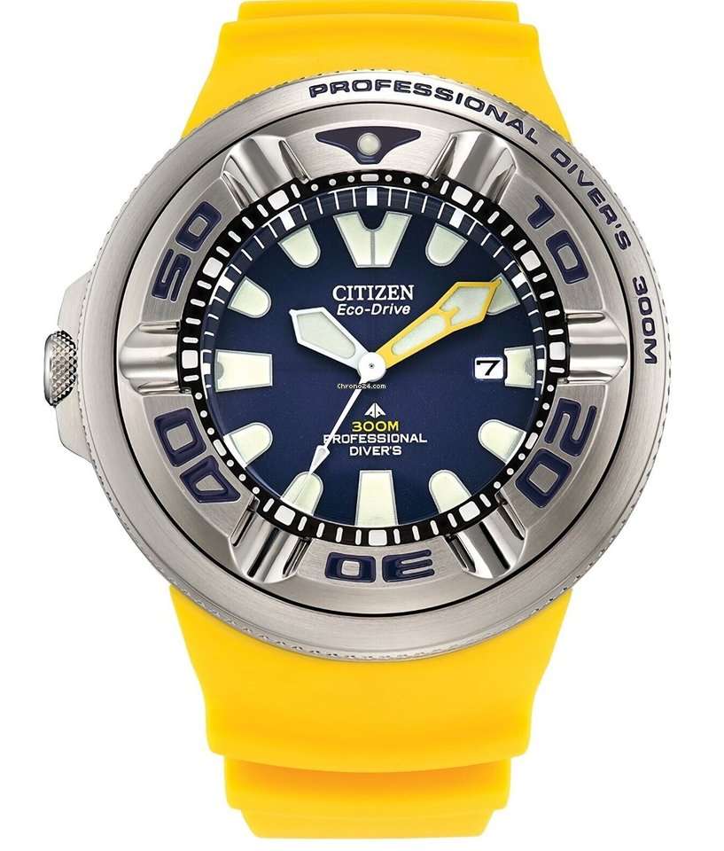 CITIZEN Professional Divers Yellow And Silver And Blue Face Eco Drive