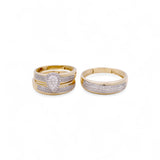 10k Yellow Gold  Pear 3 Pieces Set with 0.50tw Round Diamonds