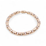 14K  Two Tone White/Yellow Gold Italian Link Bracelet