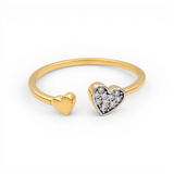 14K Yellow Gold Hearts Fashion Women's Ring