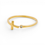 14K Yellow Gold Cross Fashion Women's Ring