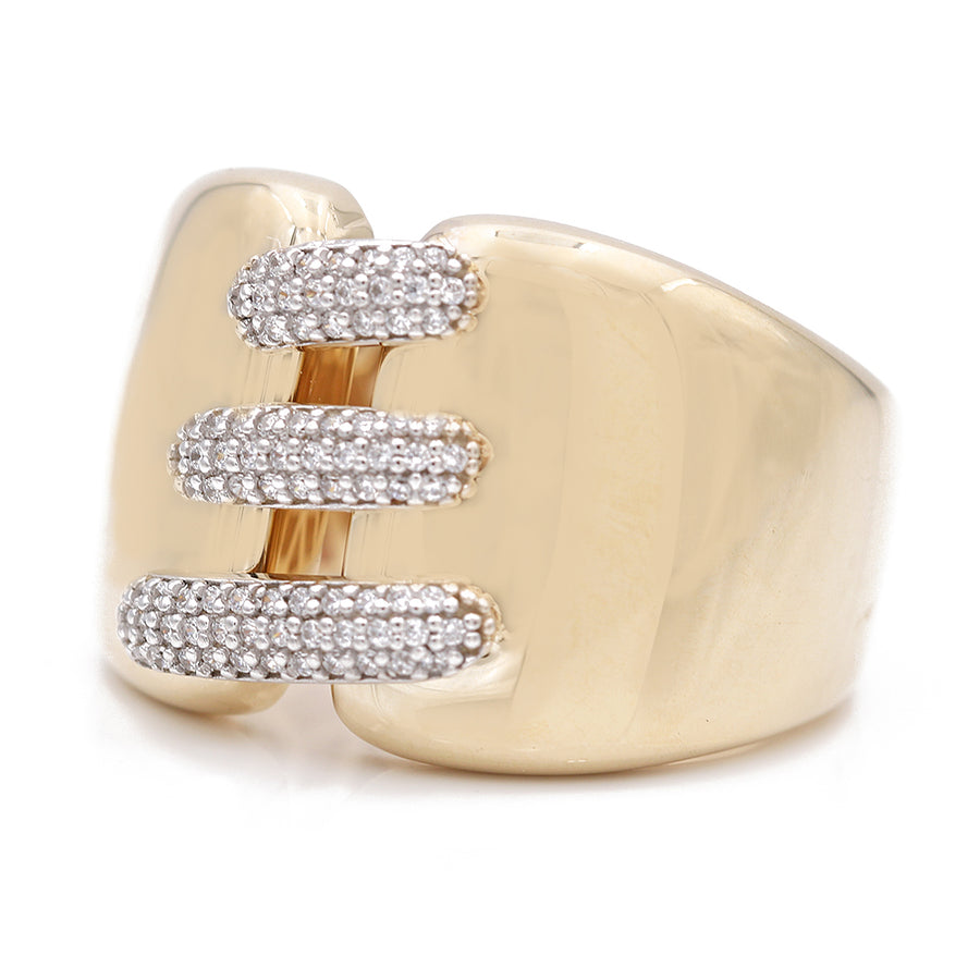Two Tone 14k Fashion Ring With Cz