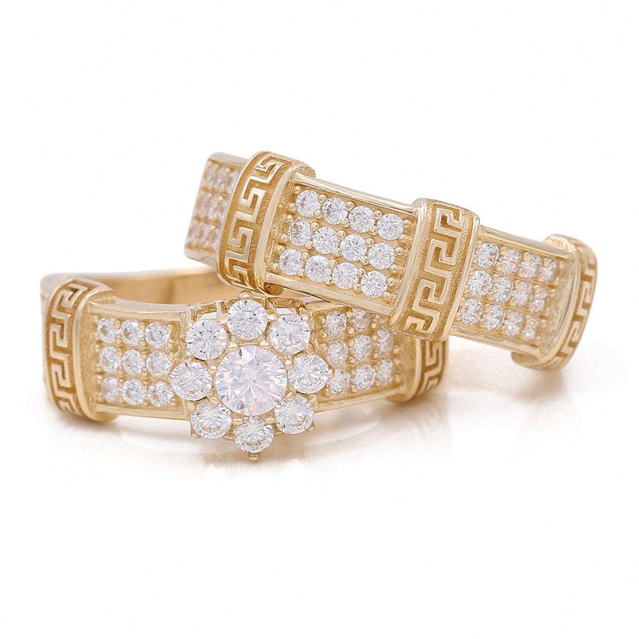 14k Yellow Gold Bridal Set With Cz