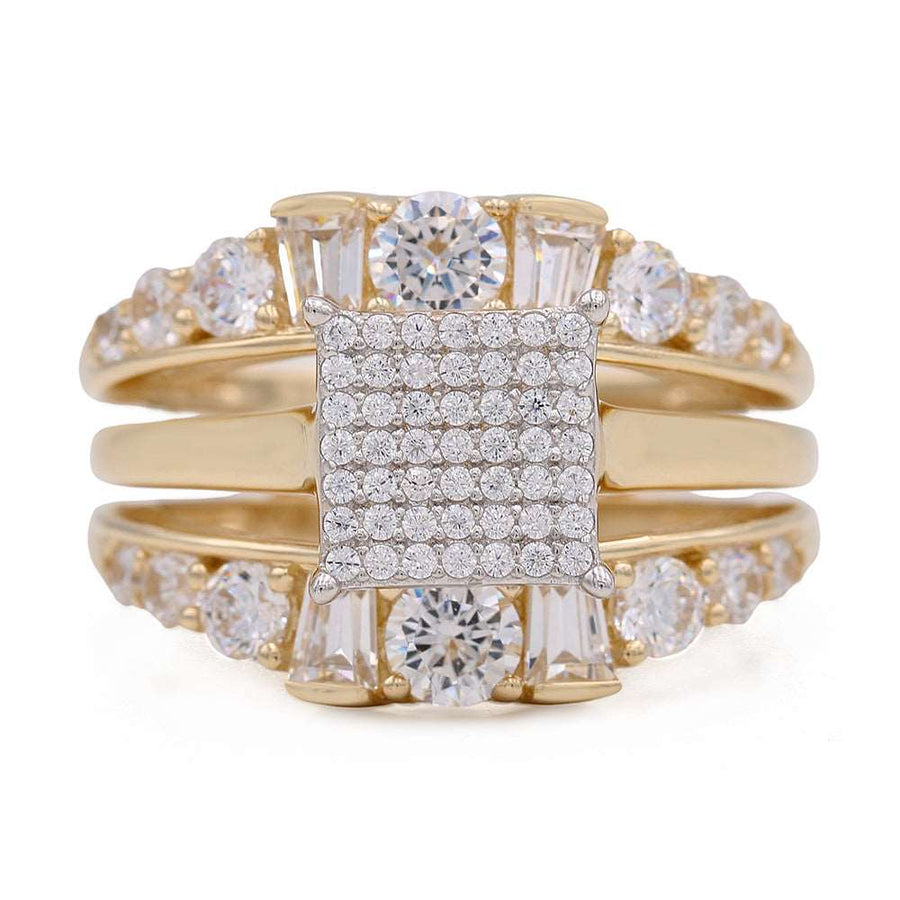 Yellow Gold 14K Bridal Set With Cz