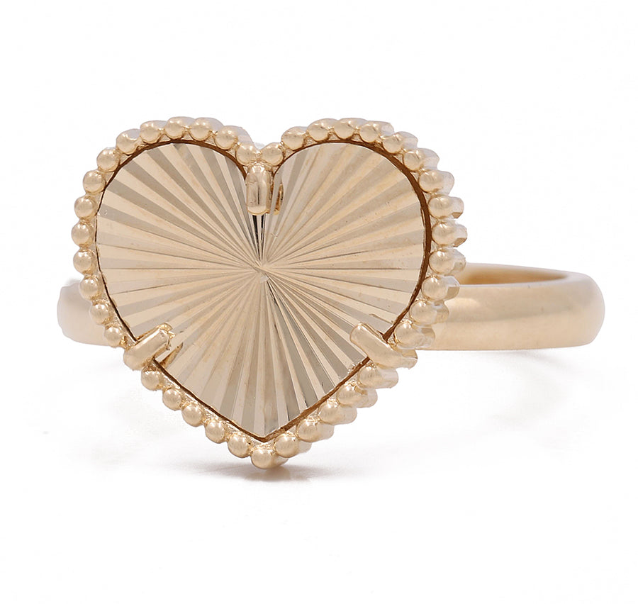 A Miral Jewelry Women's Yellow Gold 14K Heart Fashion Ring.