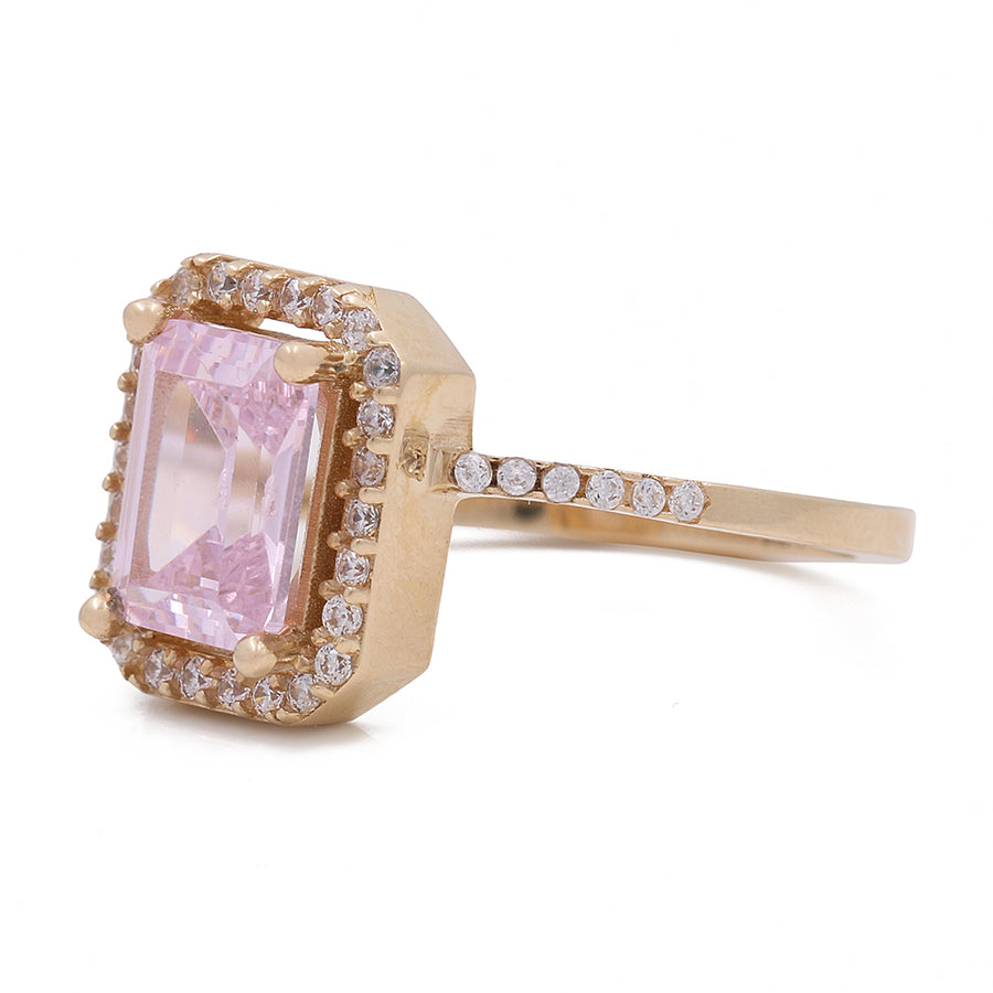 A timeless Women's Yellow Gold 14K Fashion Ring With Pink and White Cz by Miral Jewelry.