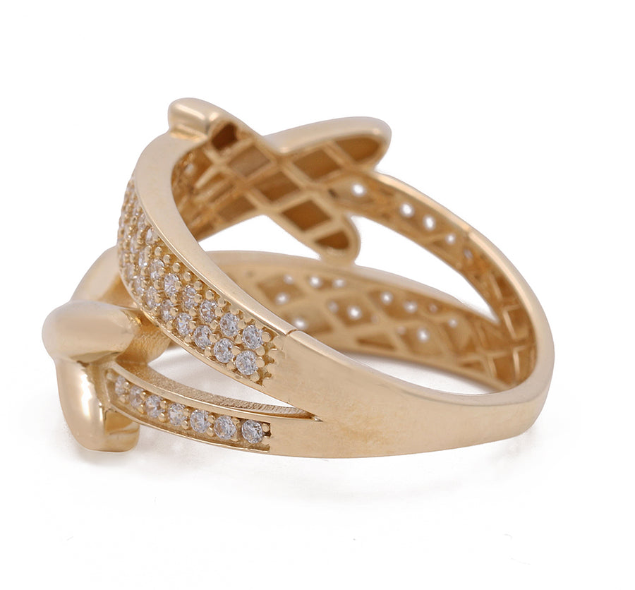 A Miral Jewelry yellow gold ring with diamonds, crafted using 14K yellow gold for a touch of luxury.