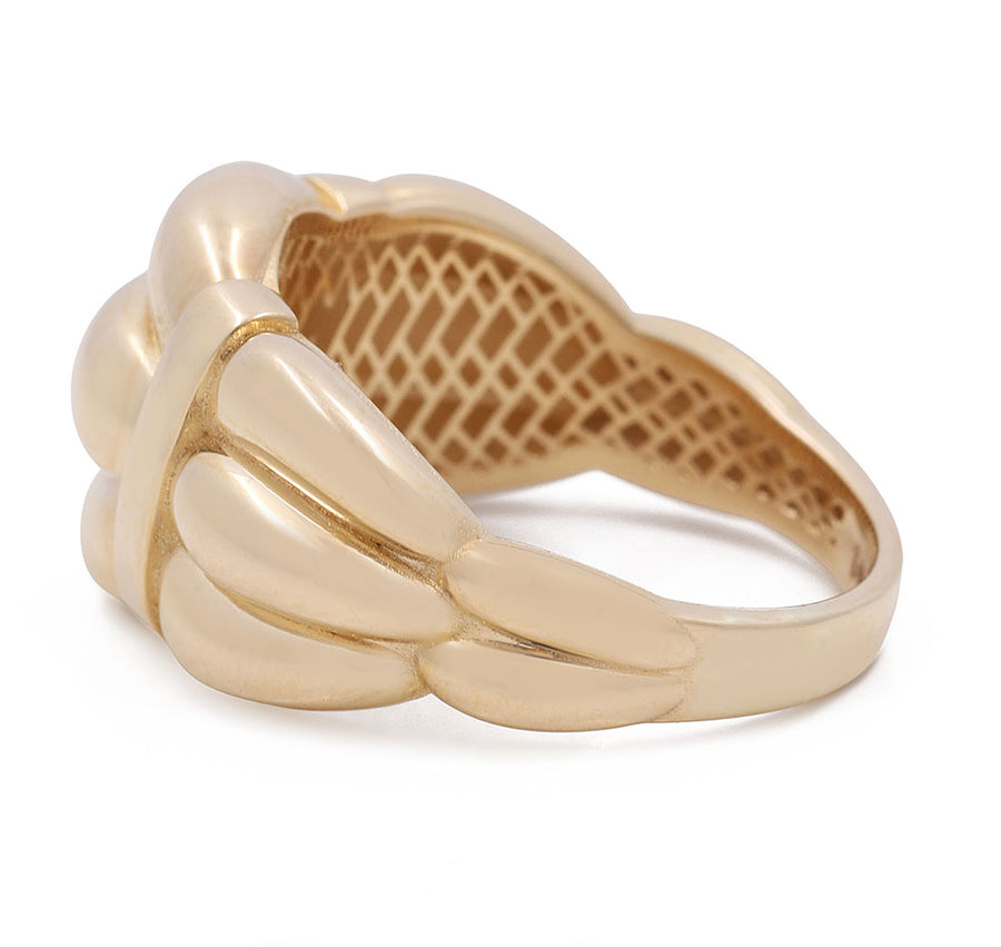 A Miral Jewelry 14K Yellow Gold Women's Fashion Links Ring with an intricate design.