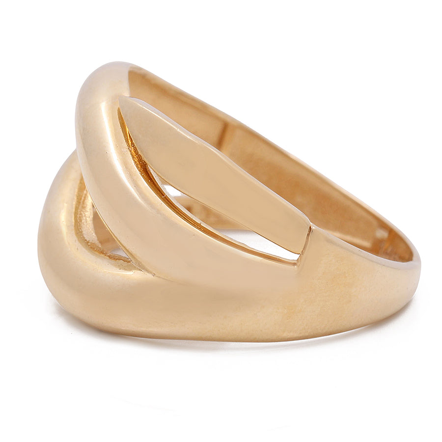 A Miral Jewelry 14K Yellow Gold Women's Fashion Ring with a twisted design, perfect for women's fashion.
