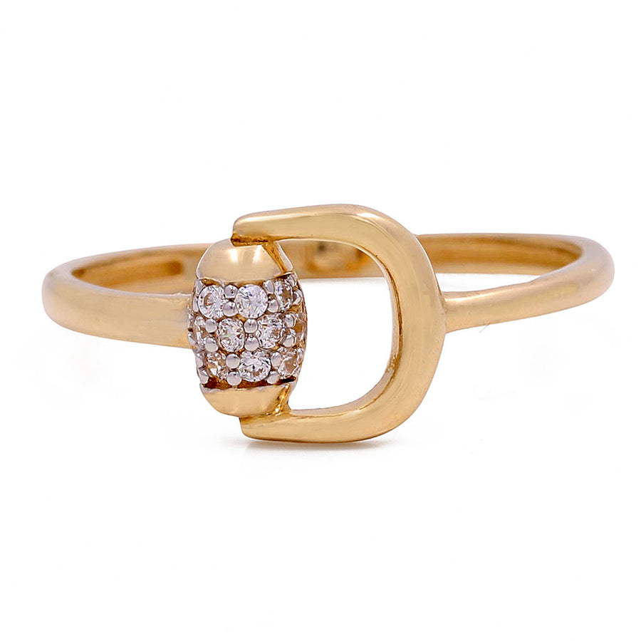 A Miral Jewelry 10K Yellow Fashion Ring with Cubic Zirconias.