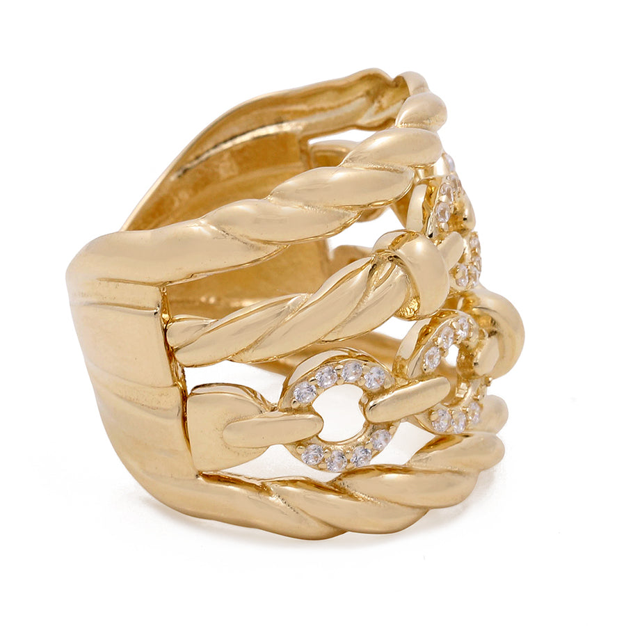 Miral Jewelry's 14K Yellow Gold Fashion Women's Ring with Cubic Zirconias