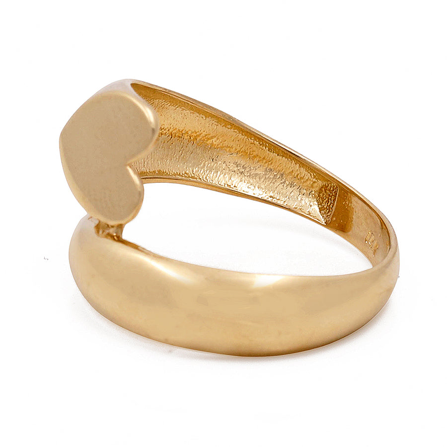 Miral Jewelry 14K Yellow Gold Fashion Heart Women's Ring on a white background.