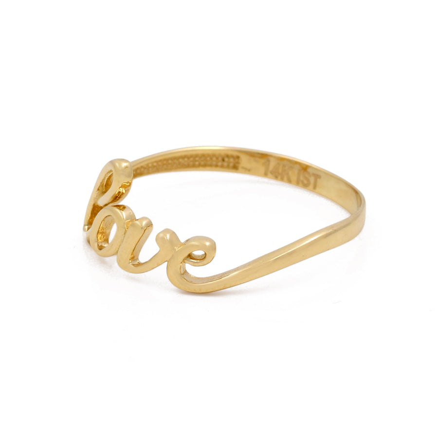14K Yellow Gold Love Letter Women's Ring