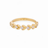 14K  Yellow Gold  Band with Cz Fashion Women's Ring