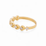 14K  Yellow Gold  Band with Cz Fashion Women's Ring
